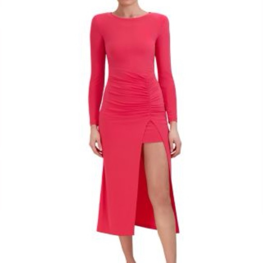 Chic Long Sleeve Red Dress